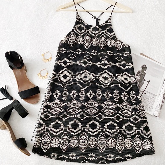 UO Staring At The Stars Black + White Sundress - Picture 2 of 8